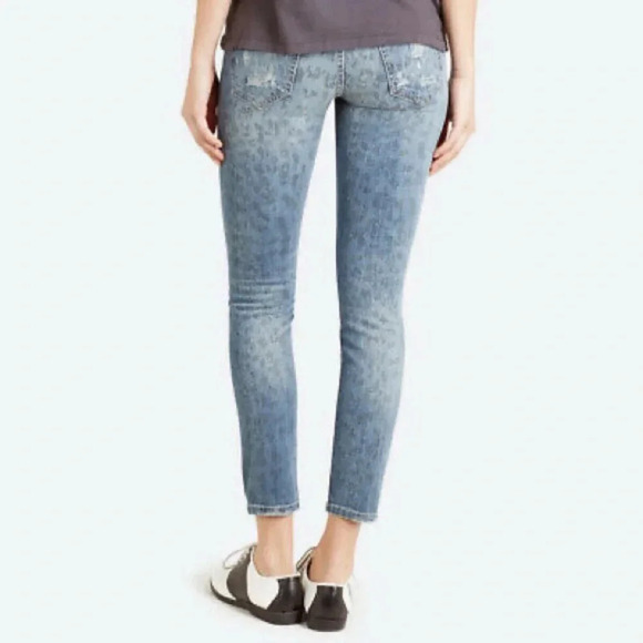 Current/Elliott The Stiletto Jeans in Denim Leopard Destroy Size 30 - Picture 2 of 15